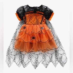 NEW Toddler Girl Halloween Party Dress Up Lace Dress Spider Tutu Cute Costume
